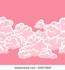 Seamless abstract pattern with sky and clouds.