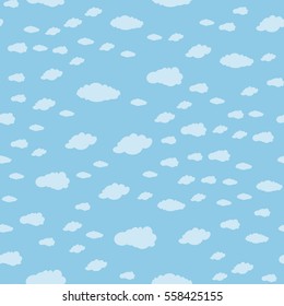 Seamless abstract pattern with the sky in the clouds. Vector illustration.