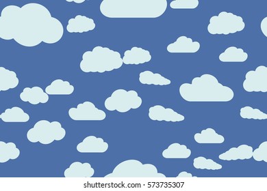 Seamless abstract pattern with the sky in the clouds. Vector illustration