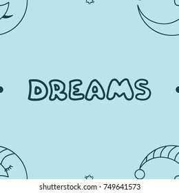 Seamless abstract pattern of sleeping moon