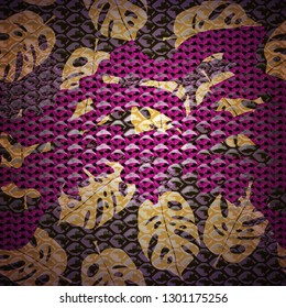 Seamless abstract pattern - snake skin tropical leaves.