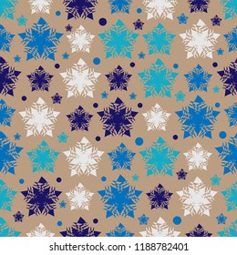 Seamless abstract pattern with a pattern of snowflakes.

