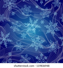 Seamless abstract pattern with snowflakes.