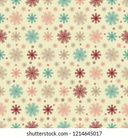Seamless abstract pattern with a pattern of snowflakes.
