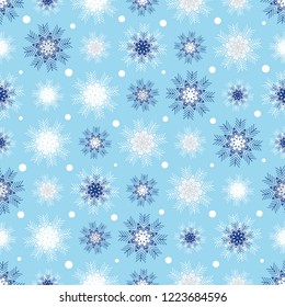 Seamless abstract pattern with a pattern of snowflakes.
