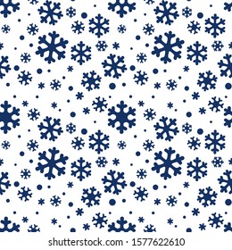 Seamless abstract pattern with snowlakes.  