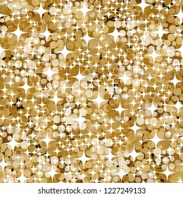 Seamless abstract pattern. Sparkling gold placer.
