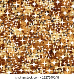 Seamless abstract pattern. Sparkling gold placer.