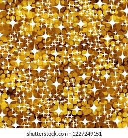 Seamless abstract pattern. Sparkling gold placer.