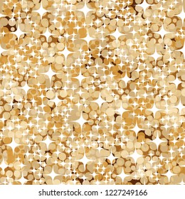 Seamless abstract pattern. Sparkling gold placer.