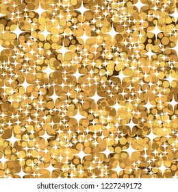Seamless abstract pattern. Sparkling gold placer.