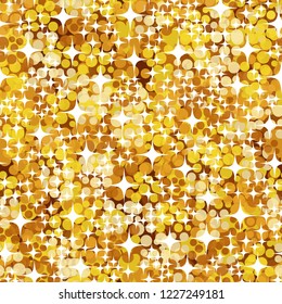 Seamless abstract pattern. Sparkling gold placer.