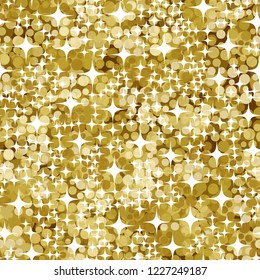 Seamless abstract pattern. Sparkling gold placer.