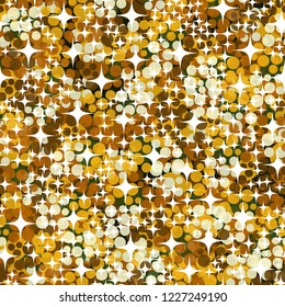Seamless abstract pattern. Sparkling gold placer.