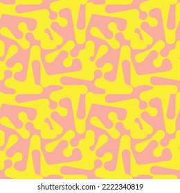 Seamless Abstract Pattern with Splashy Shapes in Summer Colors