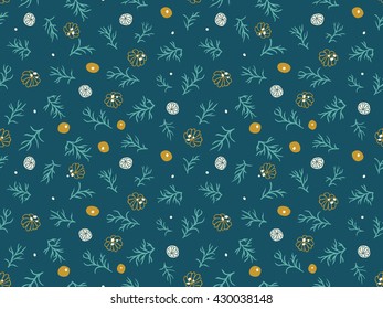 Seamless abstract pattern with sprigs.