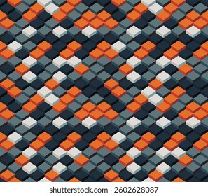 Seamless Abstract Pattern with Square Maze Theme, Vector Illustration