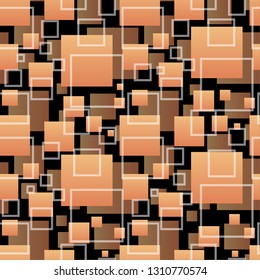 Seamless abstract pattern. Pattern of squares. 3D-effect. Multilayer pattern. Pattern for decor. For decoration of fabric, paper, Wallpaper.