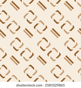 seamless abstract pattern with squares beige background geometric ornamental style for fabric surface design packaging vector illustration