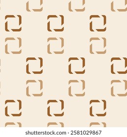 seamless abstract pattern with squares beige background geometric ornamental style for fabric surface design packaging vector illustration