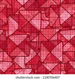 Seamless abstract pattern. Squares and triangles. Colorful chaos. Fashionable camouflage.