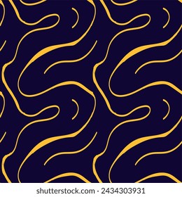 Seamless abstract pattern with squiggles and scribbles. Weaved curved lines. Chaotic ink scribbles decorative texture. Messy doodles, wavy and curly lines