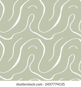 Seamless abstract pattern with squiggles and scribbles. Weaved curved lines. Chaotic ink scribbles decorative texture. Messy doodles, wavy and curly lines