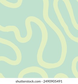 Seamless abstract pattern with squiggles and scribbles. Weaved curved lines. Chaotic ink scribbles decorative texture. Messy doodles, wavy and curly lines
