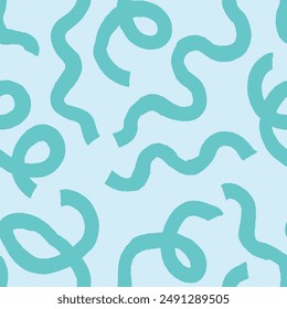 Seamless abstract pattern with squiggles and scribbles. Weaved curved lines. Chaotic ink scribbles decorative texture. Messy doodles, wavy and curly lines