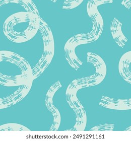 Seamless abstract pattern with squiggles and scribbles. Weaved curved lines. Chaotic ink scribbles decorative texture. Messy doodles, wavy and curly lines