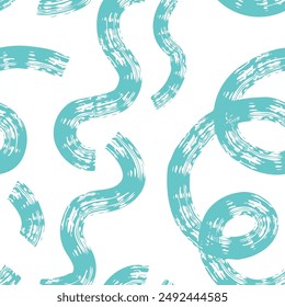 Seamless abstract pattern with squiggles and scribbles. Weaved curved lines. Chaotic ink scribbles decorative texture. Messy doodles, wavy and curly lines