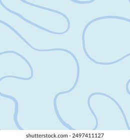 Seamless abstract pattern with squiggles and scribbles. Weaved curved lines. Chaotic ink scribbles decorative texture. Messy doodles, wavy and curly lines