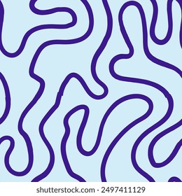 Seamless abstract pattern with squiggles and scribbles. Weaved curved lines. Chaotic ink scribbles decorative texture. Messy doodles, wavy and curly lines