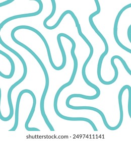 Seamless abstract pattern with squiggles and scribbles. Weaved curved lines. Chaotic ink scribbles decorative texture. Messy doodles, wavy and curly lines