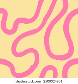 Seamless abstract pattern with squiggles and scribbles. Weaved curved lines. Chaotic ink scribbles decorative texture. Messy doodles, wavy and curly lines