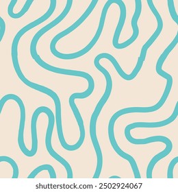 Seamless abstract pattern with squiggles and scribbles. Weaved curved lines. Chaotic ink scribbles decorative texture. Messy doodles, wavy and curly lines