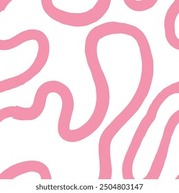 Seamless abstract pattern with squiggles and scribbles. Weaved curved lines. Chaotic ink scribbles decorative texture. Messy doodles, wavy and curly lines