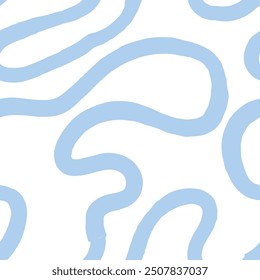 Seamless abstract pattern with squiggles and scribbles. Weaved curved lines. Chaotic ink scribbles decorative texture. Messy doodles, wavy and curly lines