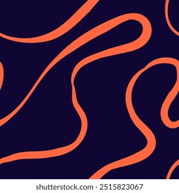 Seamless abstract pattern with squiggles and scribbles. Weaved curved lines. Chaotic ink scribbles decorative texture. Messy doodles, wavy and curly lines