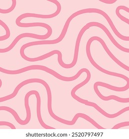 Seamless abstract pattern with squiggles and scribbles. Weaved curved lines. Chaotic ink scribbles decorative texture. Messy doodles, wavy and curly lines