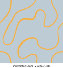 Seamless abstract pattern with squiggles and scribbles. Weaved curved lines. Chaotic ink scribbles decorative texture. Messy doodles, wavy and curly lines