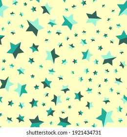 Patrón abstracto sin inconvenientes con las estrellas. Hermosa textura para textil, papel impreso, rayado o papel pintado. Ilustración vectorial. Un colorido y moderno fondo estelar.