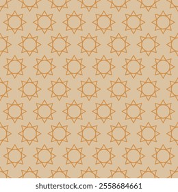 seamless abstract pattern with stars beige background with ornamental decorative elements for background textures fabric surface design packaging vector