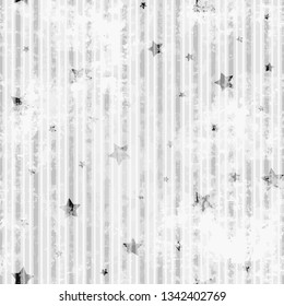 Seamless abstract pattern of stars and stripes. Seamless black and white texture.