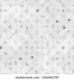 Seamless abstract pattern of stars, stripes and circles. Seamless black and white texture.