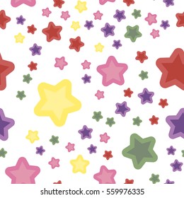 Seamless abstract pattern with stars. Vector illustration.