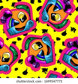 Seamless abstract pattern with strange repeat elements.