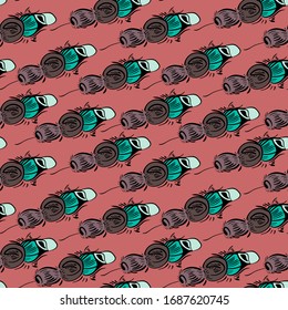 Seamless abstract pattern with strange unusual elements