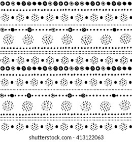 Seamless abstract pattern. Stripes background. Hand drawn vector illustration. Black and white doodle/drawing.