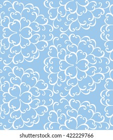 Seamless abstract pattern of the stylish lines and curls  in white and blue